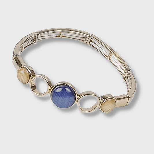 Bracciale "Circle" placcatura oro Coffee Blue | AlexArte