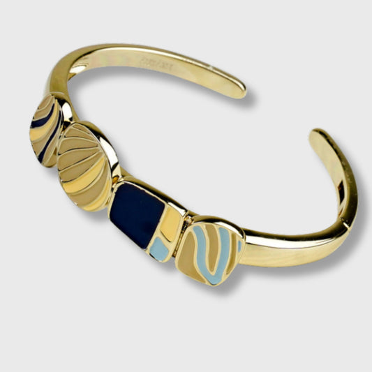 Bracciale donna "Blue  Picasso" – Placcato in Oro Giallo con Dettagli in Colori Pastello |AlexArte