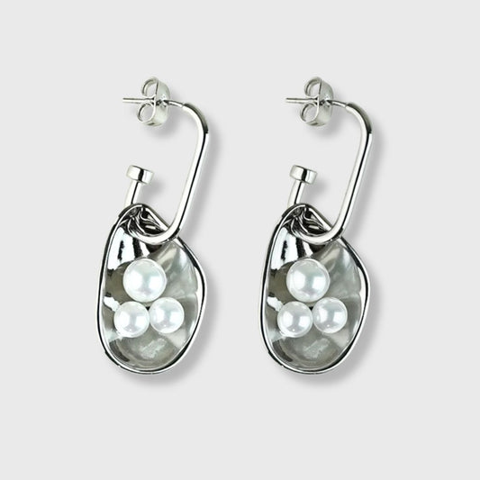 Orecchini "Night Pearls" pendenti argento e perle | Kamani