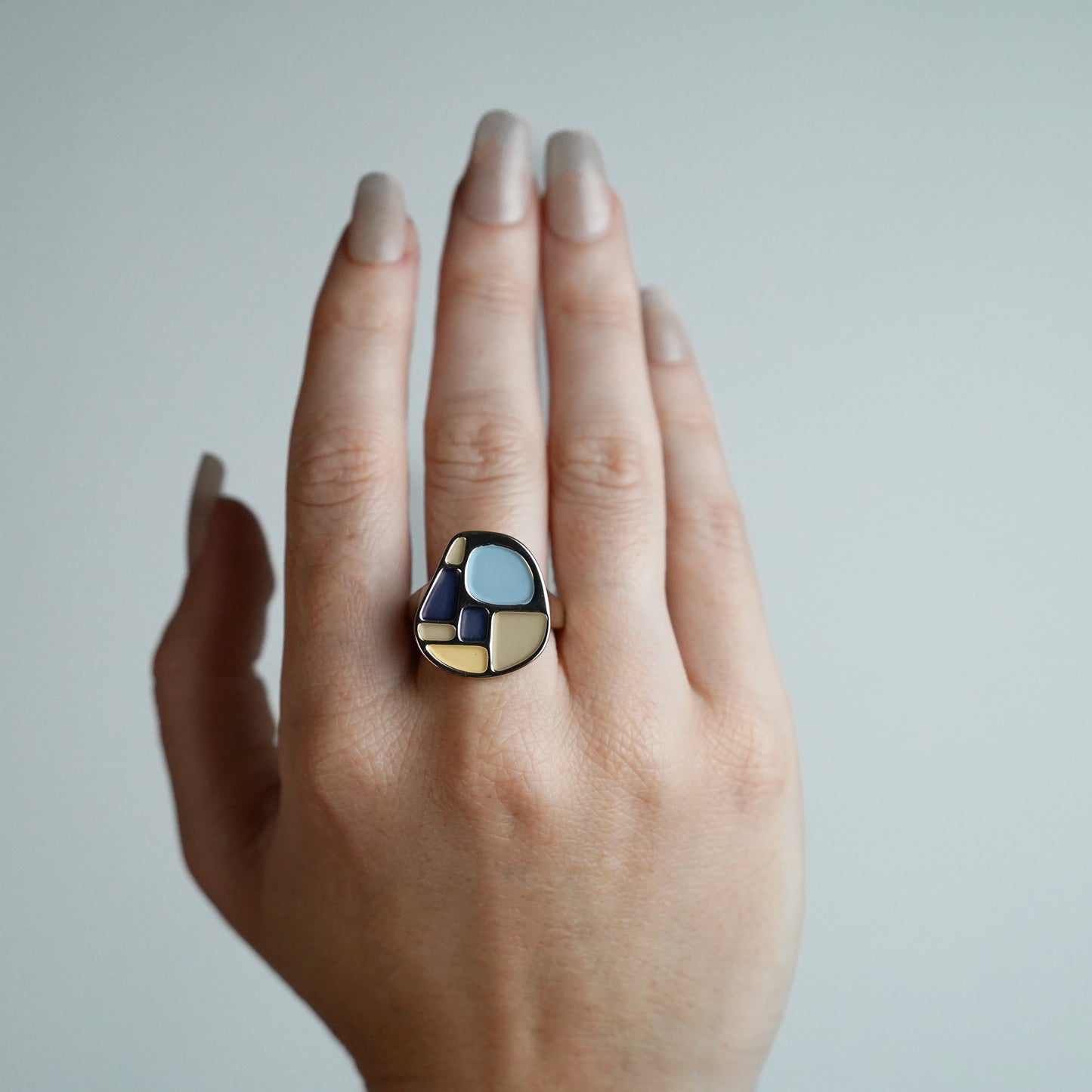 Anello  Placcato Oro Giallo Donna "Pastel Blue" Picasso | AlexArte