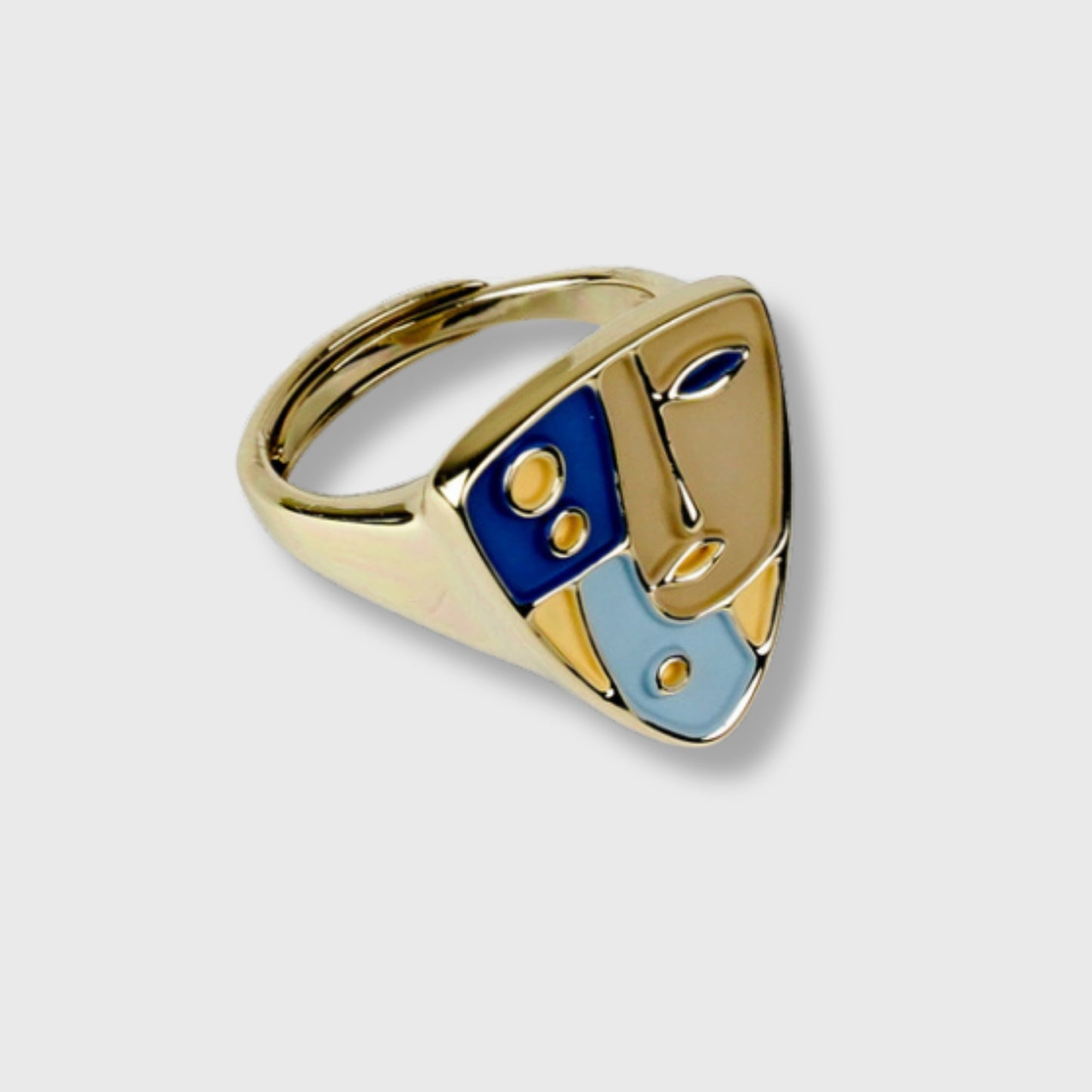 Anello Placcato Oro Giallo Donna "Mask" Picasso | AlexArte