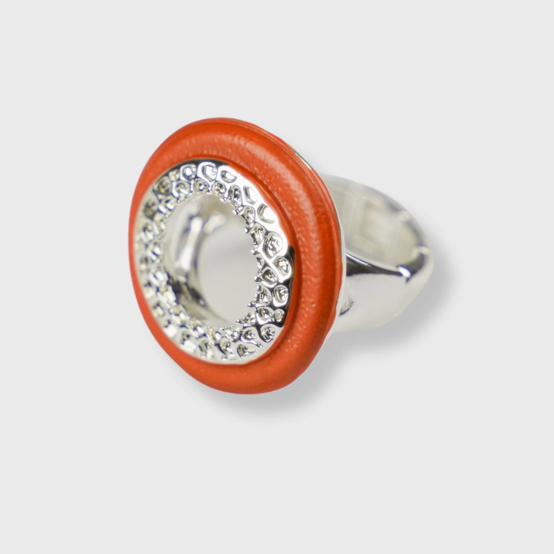 Anello Elasticizzato "Sun" – Placcatura in Argento con Tonalità Arancio Dipinto a Mano | AlexArte