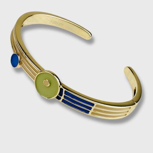 Bracciale donna " Abstract Picasso" – Placcato in Oro Giallo con Dettagli in Colori Pastello |AlexArte