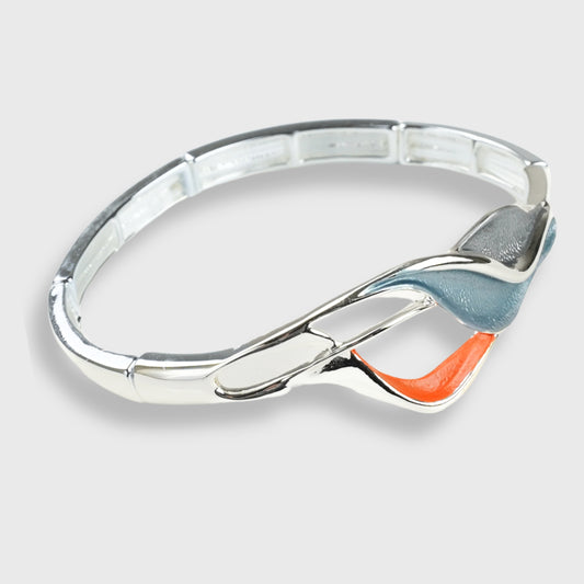 Bracciale donna "Rays Sunrise" – Placcato in Argento con Tonalità Arancio e Blu Dipinte a Mano | AlexArte