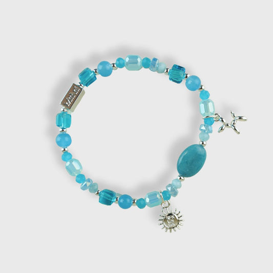 Bracciale Kamani con Charms "Sun&Dog" Skyblue