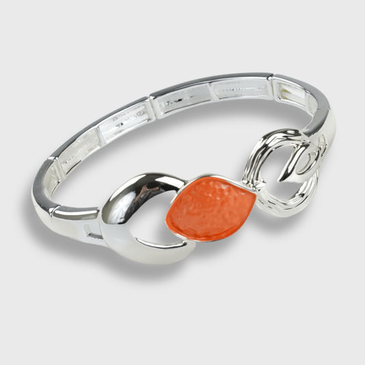 Bracciale donna "Orange Blue Sunrise" – Placcato in Argento con Tonalità Arancio Dipinto a Mano | AlexArte