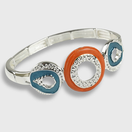 Bracciale donna "Sun Sunrise" – Placcato in Argento con Tonalità Arancio e Blu Dipinte a Mano | AlexArte