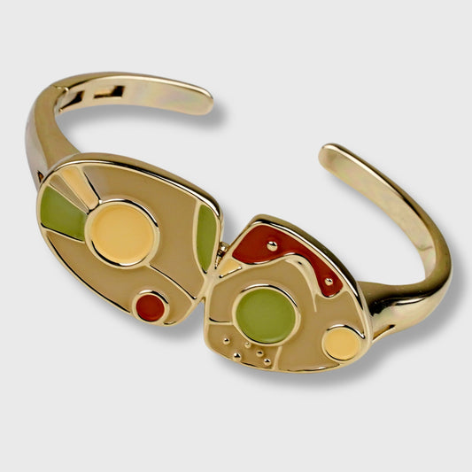 Bracciale donna " Tavolozza Picasso" – Placcato in Oro Giallo con Dettagli in Colori Pastello |AlexArte