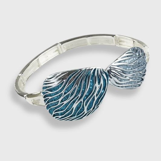 Bracciale donna "Waves Sunrise" – Placcato in Argento con Tonalità Blu Dipinto a Mano | AlexArte