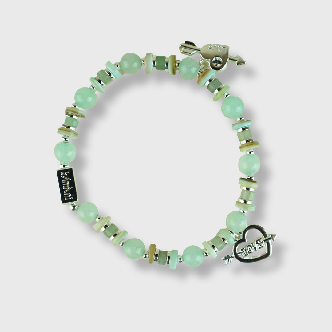 Bracciale Kamani con Charms "Heart" Mint